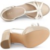 Allegra K Women's Platform Bow T-Strap Chunky Heels Pumps - 4 of 4