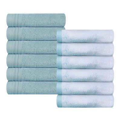 Cotton Marble and Solid Medium Weight Assorted Towel Set by Blue Nile Mills