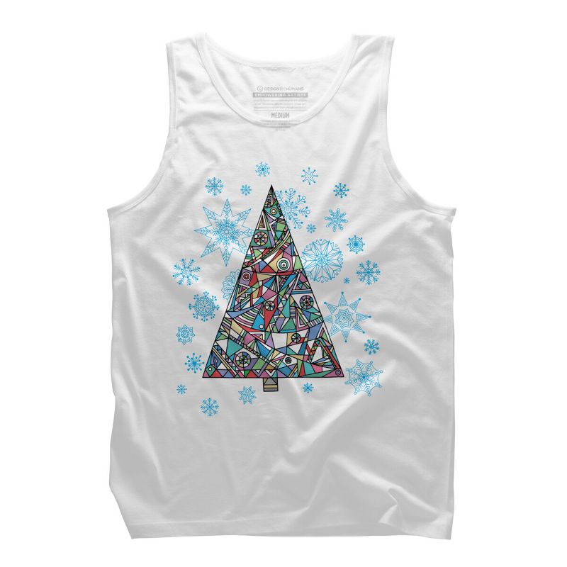 Men's Design By Humans Christmas fir-tree By xgdesign Tank Top, 1 of 4