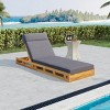 Outdoor Wood Reclining Lounge Chairs with Water-Resistant Cushions, Adjustable Chaise Loungers for Poolside or Backyard-The Pop Home - 2 of 4