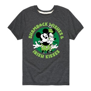 Boys' - Disney - Shamrock Wishes Irish Kisses Short Sleeve Graphic T-Shirt - 1 of 4
