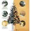 3FT/4.5FT Prelit Snow Flocked Christmas Tree, 78 LED, Tabletop Xmas Tree with Different Base for Decor - 3 of 4