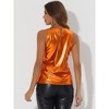 INSPIRE CHIC Women's Party Shiny Sleeveless Keyhole Back Club Metallic Tank Top - 4 of 4