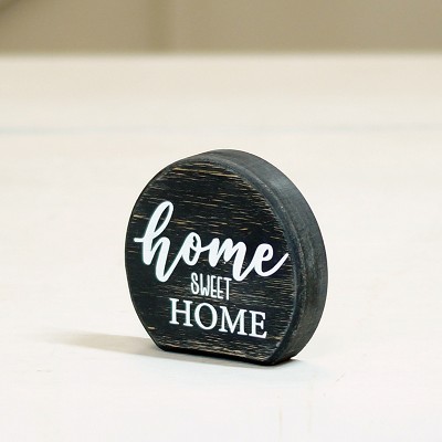 VIP Wood 4 in. Black Home Sweet Home Sign