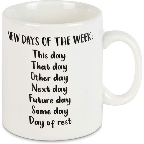 Okuna Outpost White Ceramic Coffee Mug Tea Cup 15 Oz New Days Of The Week Target