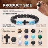 24-Pack Cross Beads Bracelet Set for Men & Women, 8mm Natural Stone Stretch Bracelets with Cross Charm - 2 of 4