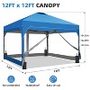 Ainfox 12ft x12ft Pop Up Canopy With  4 transparent sidewalls Outside Canopy with Wheeled Carry Bag, Bonus 8 Stakes and 4 Ropes - 3 of 4