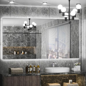 Keonjinn Smart LED Bathroom Vanity Wall Mirror, 3 Color Temperatures Dimmable, Frontlit & Backlit, Dimmable, Acrylic Edge, Anti Fog, Radar Sensor - 1 of 4