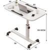 Acekool Adjustable Overbed Table with Wheels, Foldable Rolling Side Desk for Laptop & Workstation, Height Adjustable for Home Office - 2 of 4