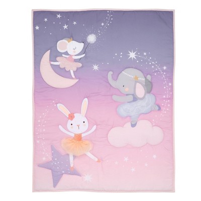 Pink and Lavender Microfiber Baby Girls' Quilt Set