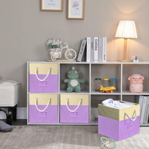 SEVOBAL 4pc Fabric Storage Cubes Organizer Heavy Duty Cube Storage Bin Clothes Storage Box Closet Baskets in Shelves Home, Purple, 3.12"*11.7"*11.7" - 1 of 4