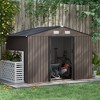 Outsunny Metal Storage Shed Organizer, Garden Tool House with Vents and Sliding Doors for Backyard, Patio, Garage, Lawn - 3 of 4