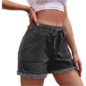 Coolmee Women's Jean Shorts Ripped Distressed Fashion Denim Short Resort Beach Vacation Outfits - 1 of 4