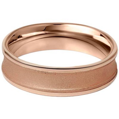 Pompeii3 14K Rose Gold 6mm Brushed Mens Wedding Band