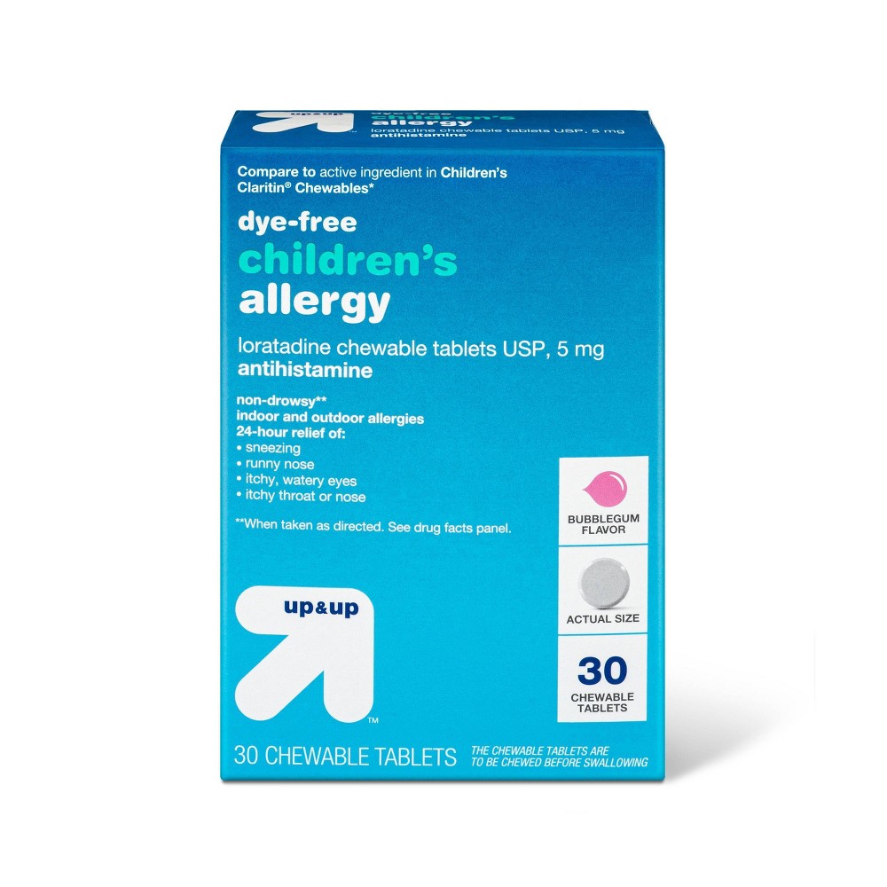 Children's Dye-Free Loratadine Allergy Relief Chewable Tablets - Bubblegum - 30ct - up&up™