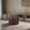 Meridian Furniture,Nimes Velour Fur Fabric Ottoman/Stool - 2 of 4