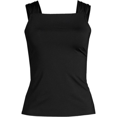 Lands' End Women's Chlorine Resistant Cap Sleeve High Neck Tankini ...