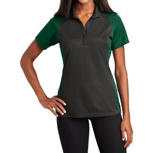 Mafoose Women's Colorblock Short Sleeve Micropique Sport-Wick Moisture-Wicking Polo T-Shirt - 1 of 4
