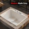 SUMERAIN Modern Deck Mounted Bathroom Bathtub Faucet Waterfall Tub Faucet Brass Valve Brushed Nickel - 3 of 4