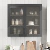 Vynxaria Retro Wall-Mounted Cabinet with Hazy Waffle-Grid Glass Doors and 2 Adjustable Shelves - Stylish Storage for Bathroom, Kitchen,  Living Room - 4 of 4