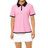 Clearlove Women's Zipper Golf Polo Shirts Short Sleeve Athletic Shirt with Collar Moisture Wicking - 2 of 4
