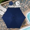 Gulches 7.5ft Patio Outdoor Table Market Yard Umbrella with Push Button Tilt/Crank, 6 Sturdy Ribs for Garden, Deck, Backyard, Pool, Dark Blue - 2 of 4