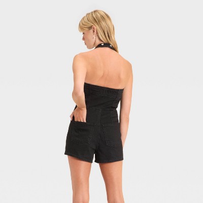 Women's Halter Denim Romper - Universal Thread' - image 2