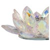 Sagebrook Home 2"H 6" Diameter Blush Pink Crystal Lotus Flower Votive Candle and Tealight Holder for Patio, Deck, Living Room, Bedroom, or Bathroom - 4 of 4