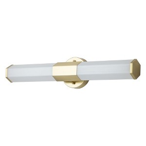 C Cattleya 1-Light Brass LED Wall Sconce Vanity Light Bar with White Acrylic Shade - 1 of 4