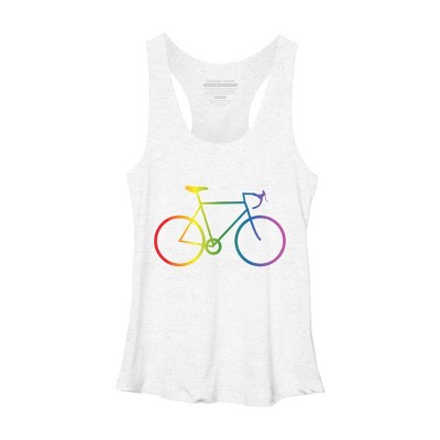 Adult Design By Humans Rainbow Bike Cyclist Pride By Bonganva Racerback Tank Top