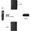 BEAFUP Women’s RFID Blocking Bifold Wallet - Large Capacity with 14 Card Slots & 4 ID Windows, Double Zipper Pockets for Daily Use,Travel - 4 of 4