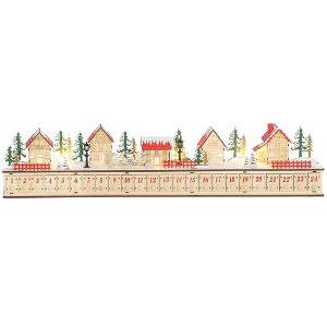 Angel Sar Christmas Advent Calendar with 24 Drawers, LED Light-Up Village Display for Mantel or Shelf, Multilayer Board Holiday Countdown Decor - 1 of 4