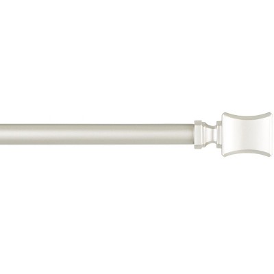 Adjustable Matte Nickel Iron Curtain Rod with Resin Finials