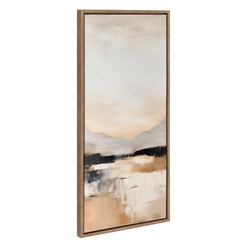 Kate & Laurel All Things Decor 18"x40" Sylvie Peaceful Landscape III Framed Canvas by Amy Lighthall Gold - image 1 of 4