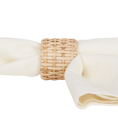 Natural Rattan Woven Napkin Rings Set of 6