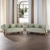 Christopher Knight Home Jose 82 " Set of 2 Rubberwood Boucle Upholstered 3 Seater Curved Sofa with Pillows Light Green - 2 of 4