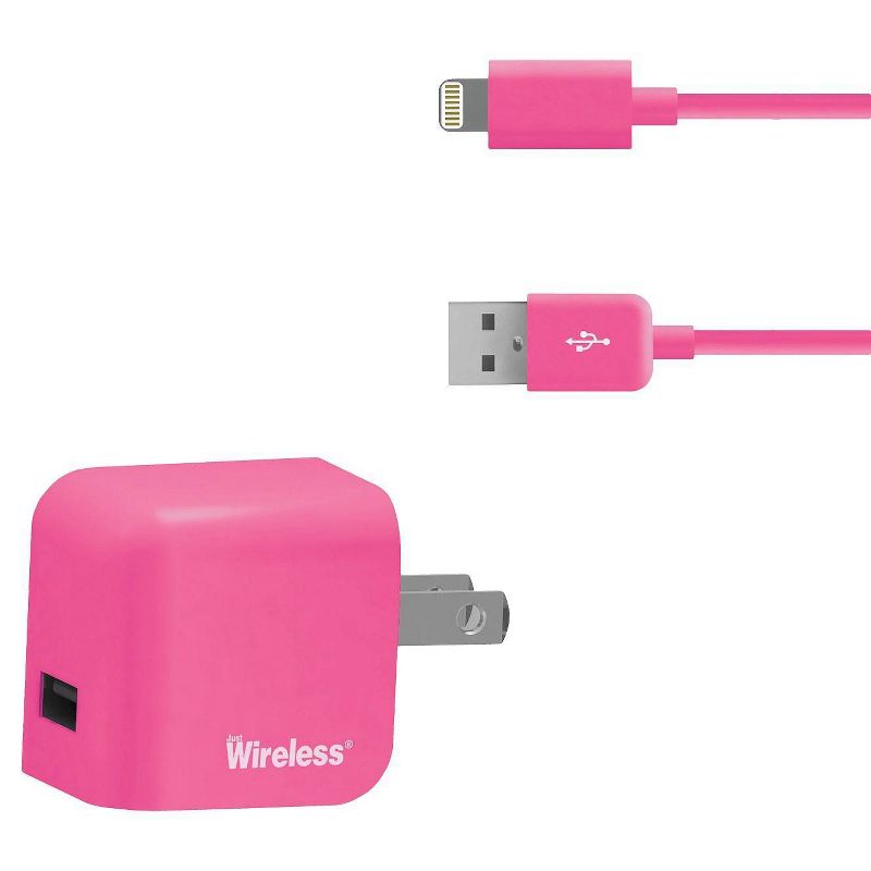 Just Wireless Home USB Mobile Battery Charger for iPhone 5/5S - Pink (04464), 1 of 2