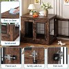 Heavy-Duty Dog Crate Furniture w/3 Doors - Modern Farmhouse Side Table Kennel for Small to Medium Dogs, Chew-Resistant Indoor Pet House, Brown - 4 of 4
