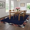 Modern Checkered Bordered Area Rug Machine Washable Rug Low Pile Throw Carpet Non Slip Non Shedding Floor Cover - 4 of 4