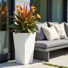 Metal Tapered Planter – Large Outdoor & Indoor Garden Plant Pot with Drainage Hole and Rubber Plug, Stylish Burnished Grey Finish for Home and Patio - 4 of 4