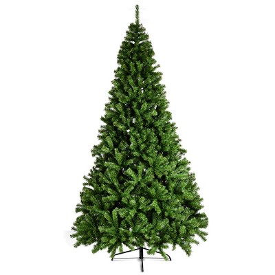 Tangkula 6ft PVC Artificial Christmas Tree 1346 Hinged Tips w/ Solid Metal Leg
