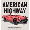 American Highway Convertible Red Car with Retro Style Adult Long Sleeve Hoodie - 2 of 2