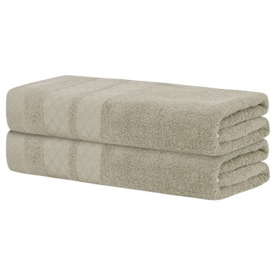 Unique Bargains Cotton Absorbent Lightweight Bath Towels 2 Pcs