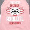 Girls' - Instant Message - Smart Axolotl Questions Shirt Tail Raglan Graphic T-shirt - 2 of 4
