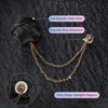 Unique Bargains Cloth Flower Lapel Pin with Gold Badge Tassel Chain for Men Wedding 1.57 inch 2 Pcs - 2 of 4