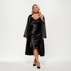 Anna-Kaci Lounge Women's Satin Slip Dress and Long Robe Set with Soft Draped Silhouette and Elegant Flowing Layered Design - 3 of 4