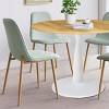 5 Piece Round Table Set,Small Round Dining Table For 4 Upholstered Chairs with Oak Legs-Maison Boucle - image 4 of 4