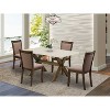 HomeStock 5-Piece Distressed Jacobean Finish Solid Wood Top Dining table with 4-Chairs - 2 of 4