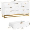 Homhougo Black 53.5" Wide Dresser for Bedroom, Modern 7 Drawer Triple Dresser with Gold Accents, Long Storage Organizer, Large Chest of Drawers - 2 of 4
