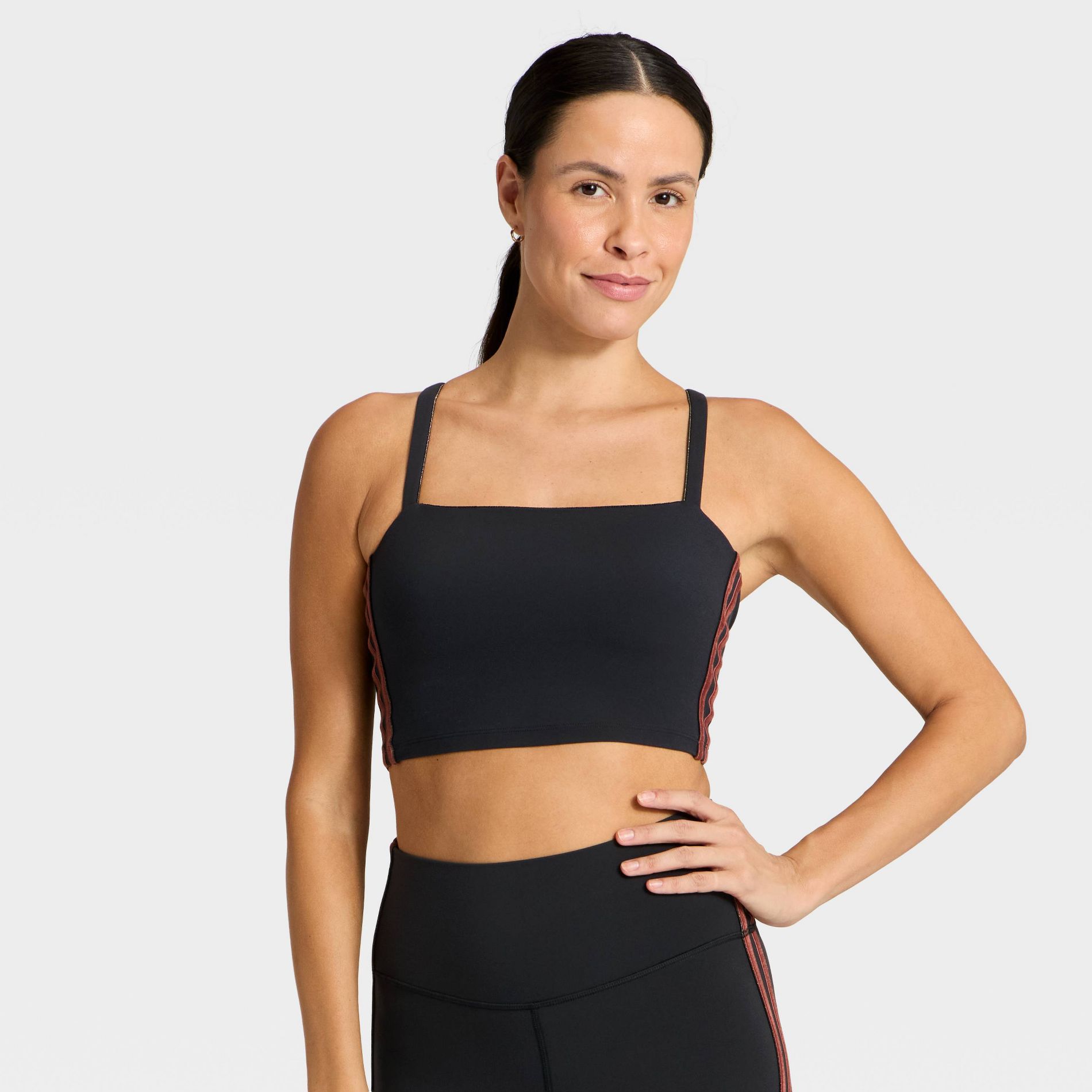 Women's Everyday Soft Light Support Velour Piped Sports Bra - All In Motion™